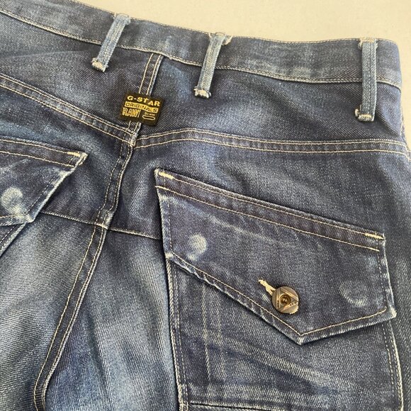 Men G-Star Jeans Skiff 5630 3D Tapered Blue Cotton Men 29X30 Hem - Picture 5 of 8